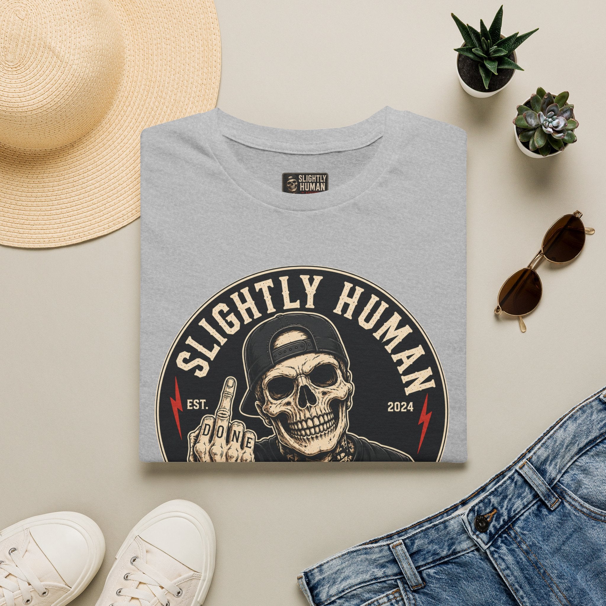 Slighty Human Apparel Skull T-Shirt, Mens