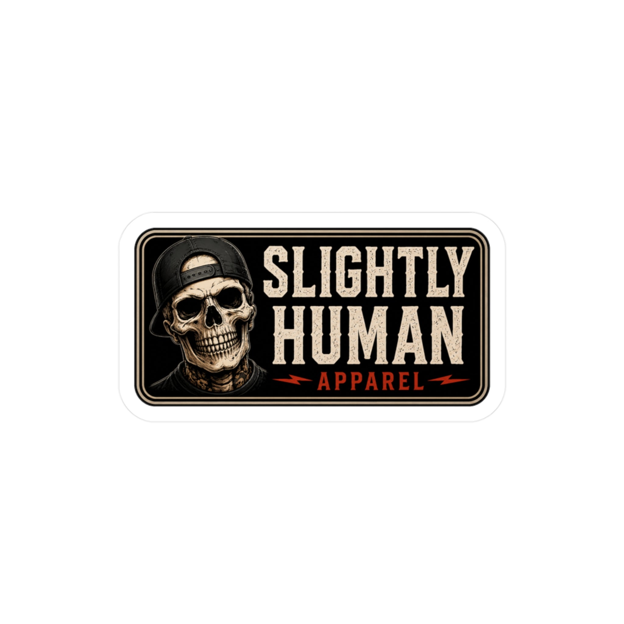 Slightly Human Vinyl Decal — Skull Logo Kiss-Cut Sticker