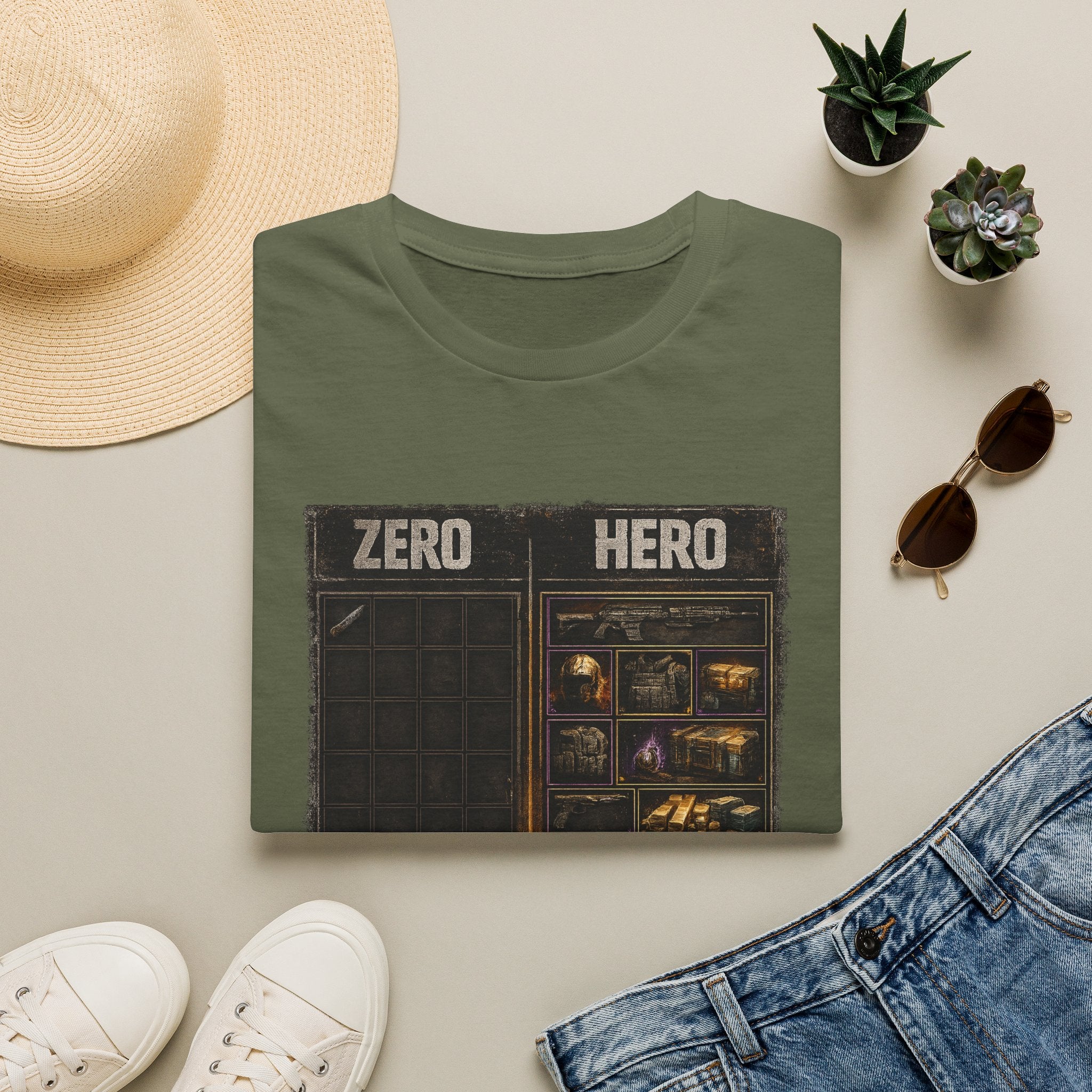 Zero Hero Graphic T-Shirt — Post-Apocalyptic Gamer Adventure Tee