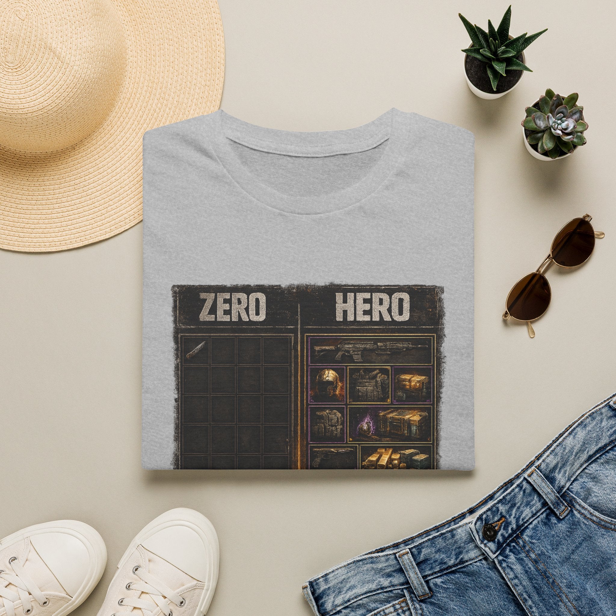 Zero Hero Graphic T-Shirt — Post-Apocalyptic Gamer Adventure Tee