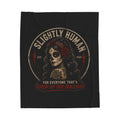 Slightly Human Velveteen Plush Blanket — Day of the Dead Skull Design, "For Everyone That's Tired of the Bullshit"