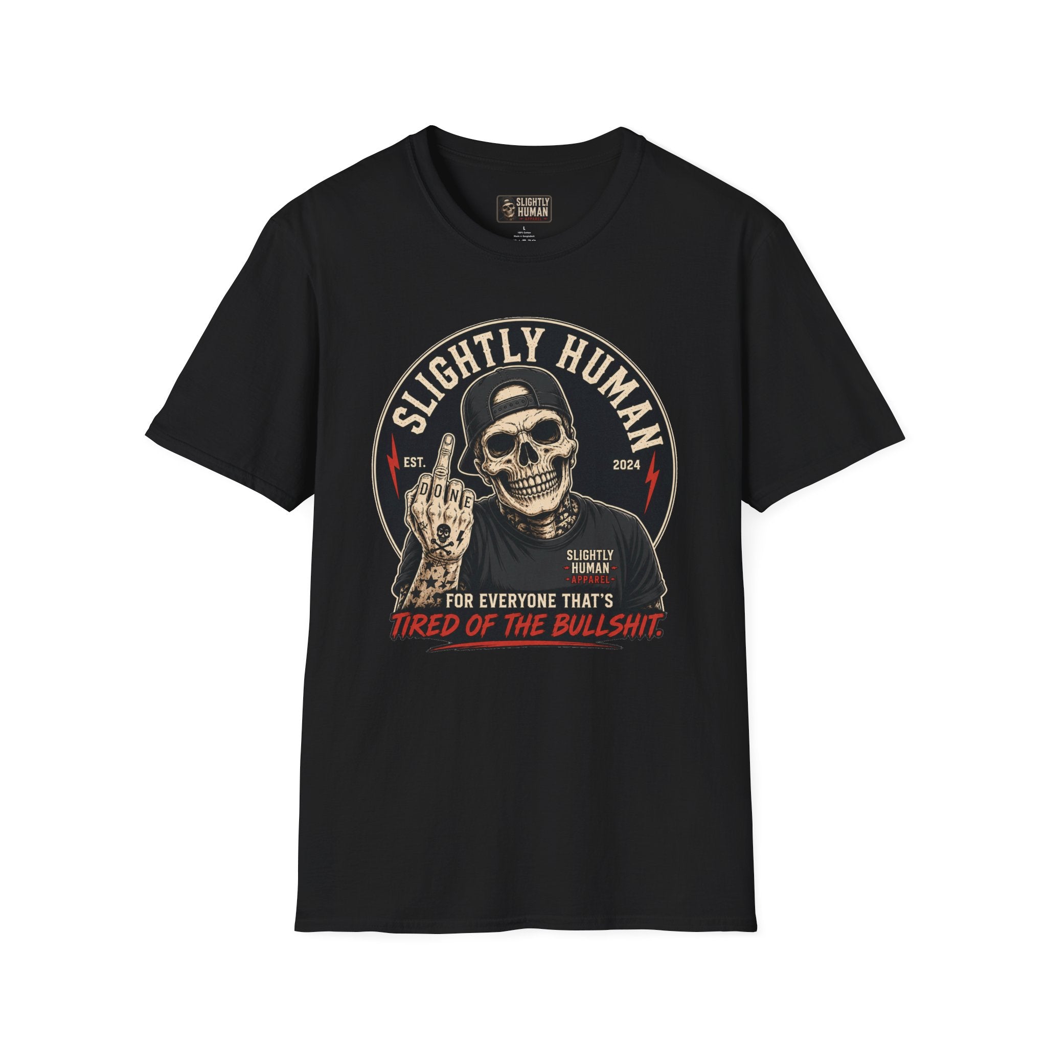 Slighty Human Apparel Skull T-Shirt, Mens