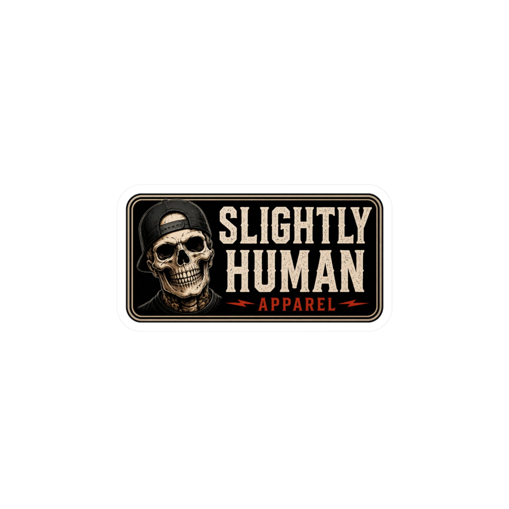 Slightly Human Vinyl Decal — Skull Logo Kiss-Cut Sticker