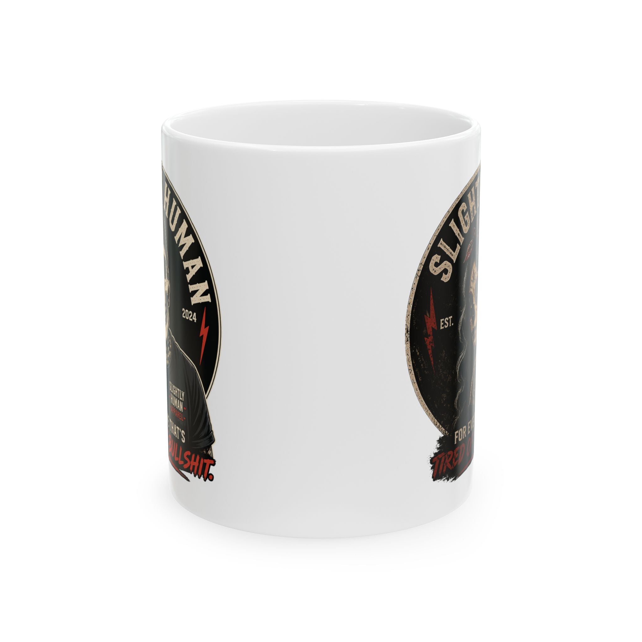 Coffee Mug — 'Slight' Skull Biker Logo Ceramic Coffee Mug (11oz & 15oz)