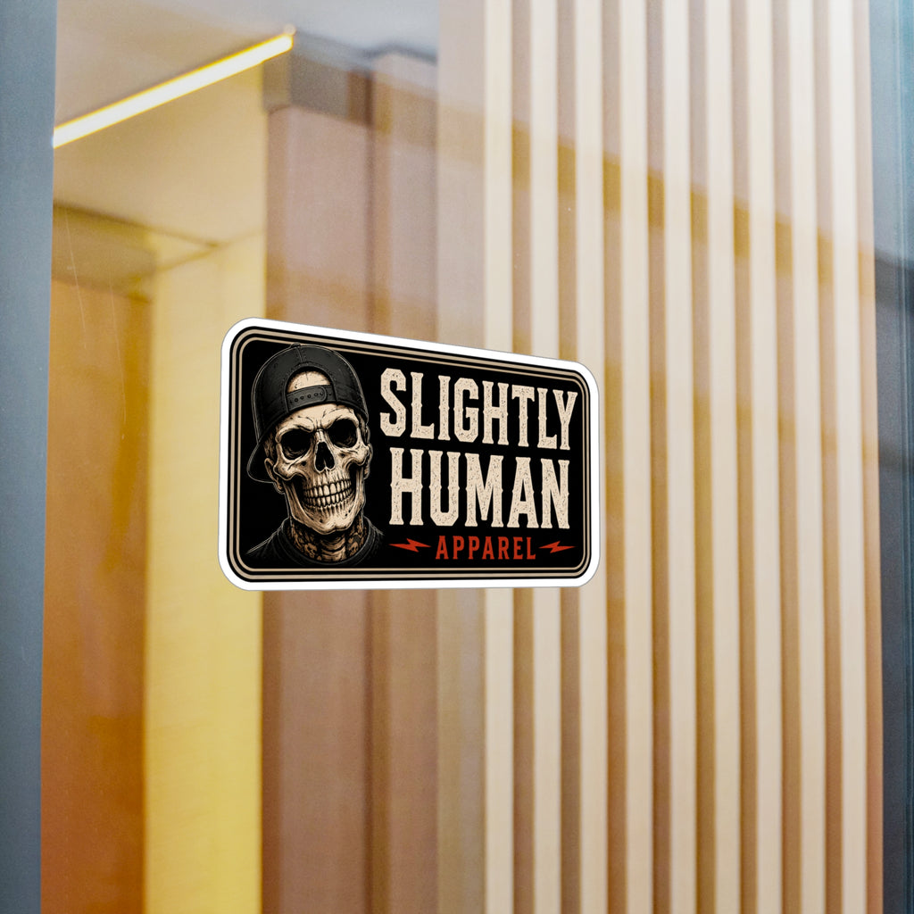 Slightly Human Vinyl Decal — Skull Logo Kiss-Cut Sticker