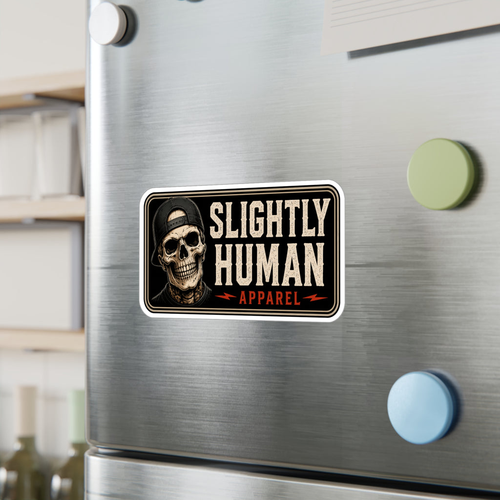 Slightly Human Vinyl Decal — Skull Logo Kiss-Cut Sticker