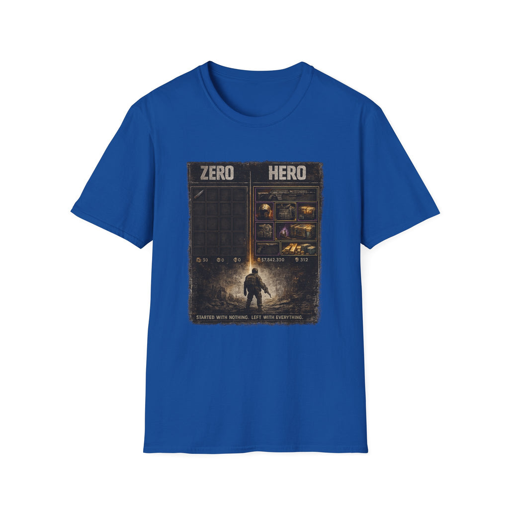 Zero Hero Graphic T-Shirt — Post-Apocalyptic Gamer Adventure Tee