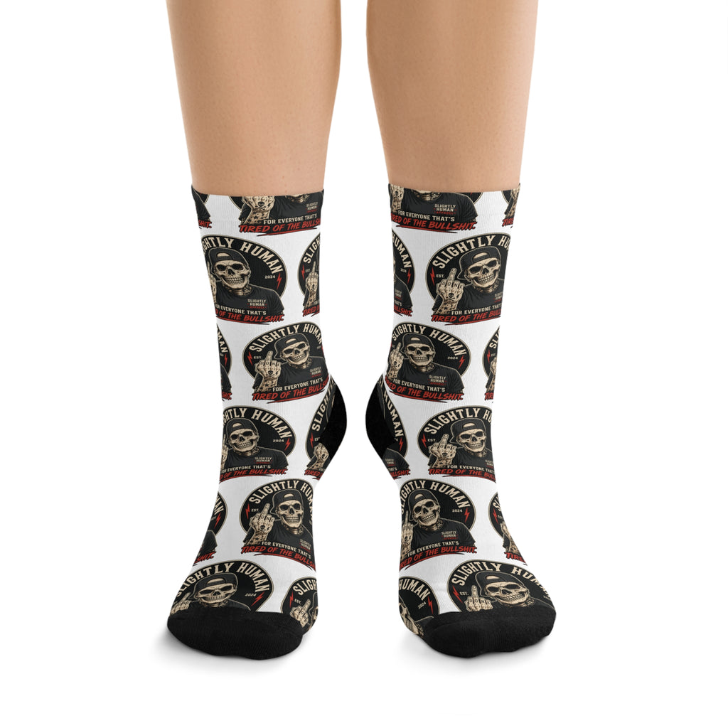 Slightly Human Graphic Crew Socks