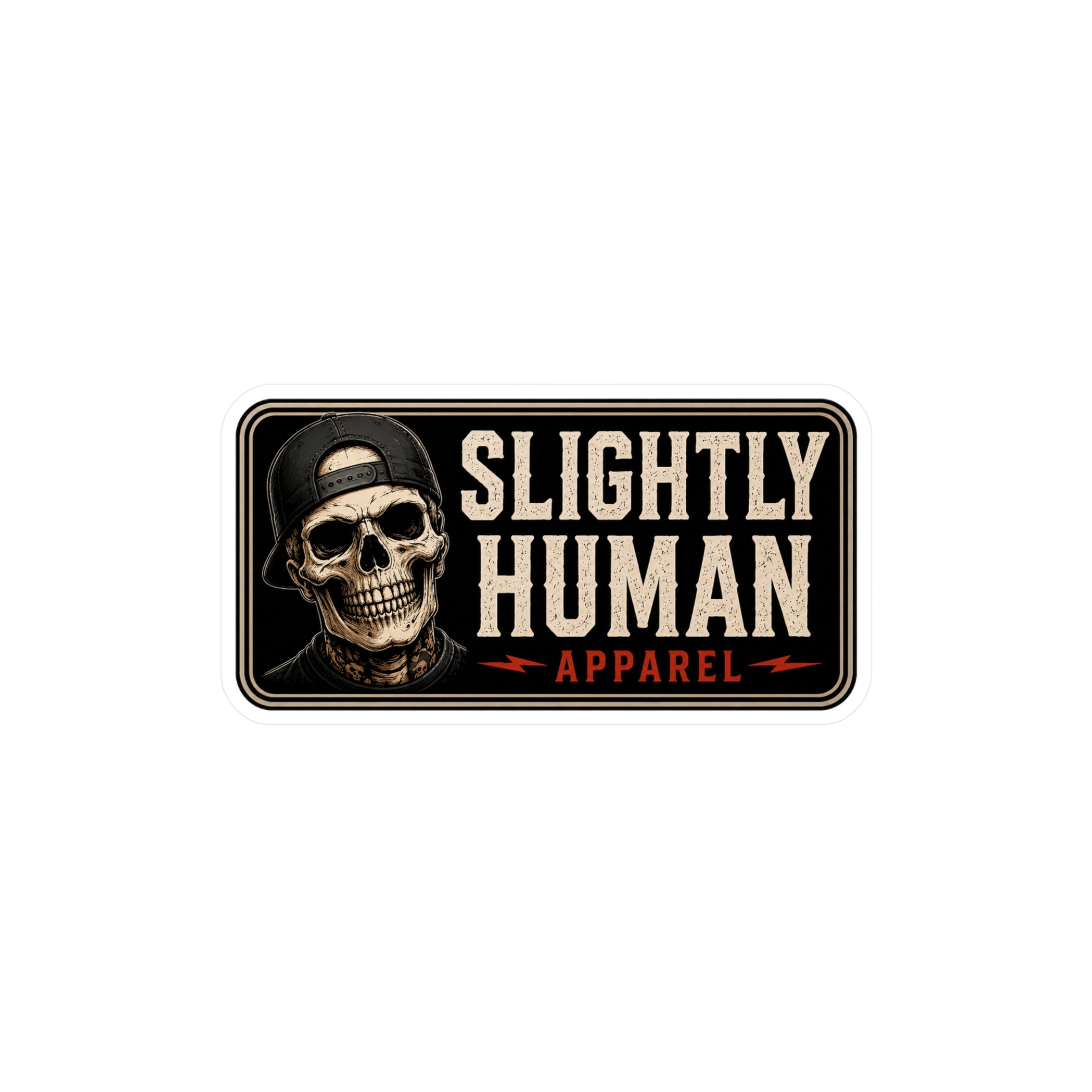 Slightly Human Vinyl Decal — Skull Logo Kiss-Cut Sticker