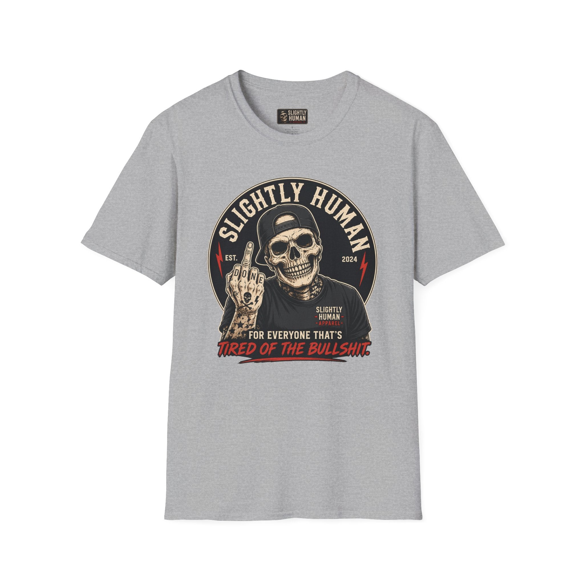 Slighty Human Apparel Skull T-Shirt, Mens
