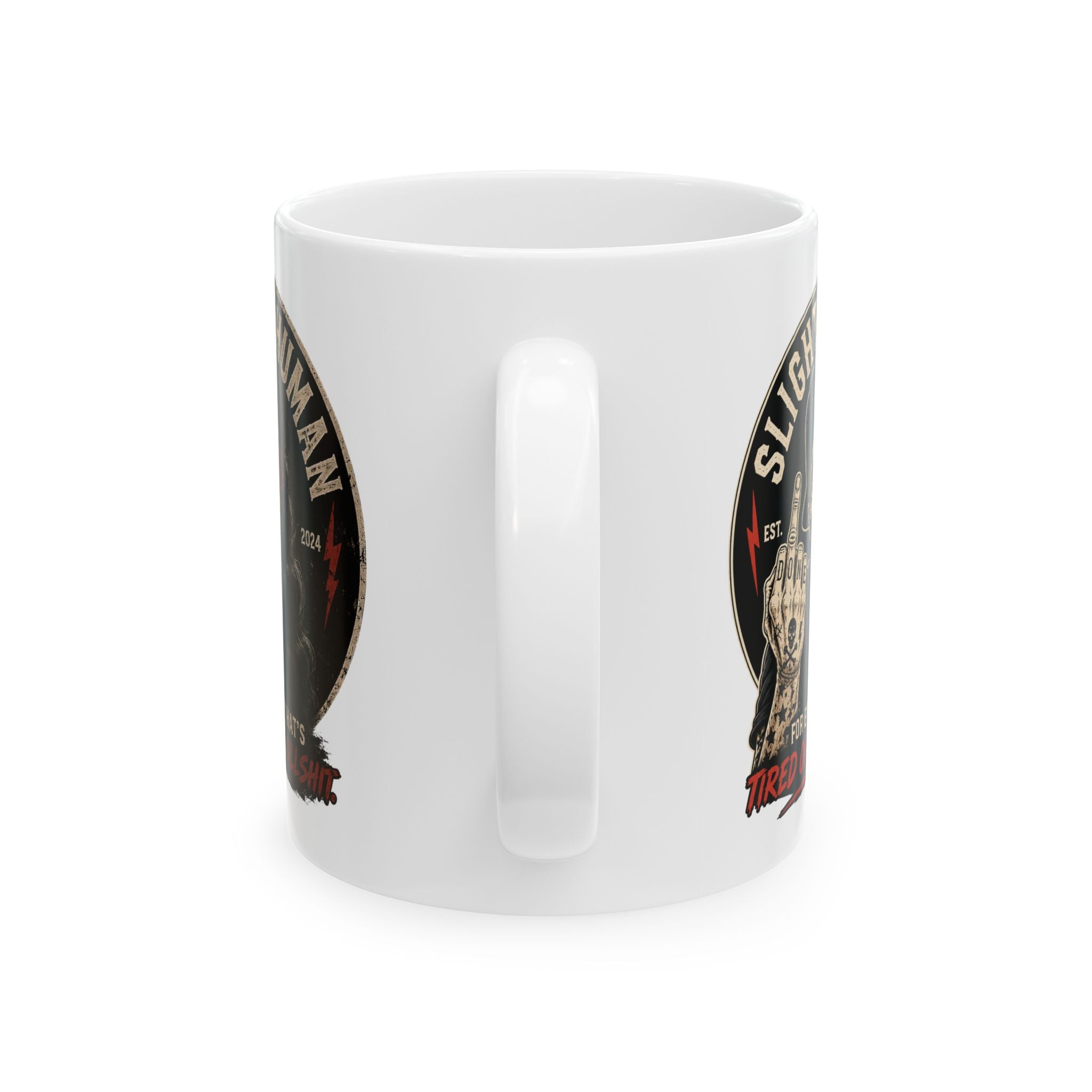 Coffee Mug — 'Slight' Skull Biker Logo Ceramic Coffee Mug (11oz & 15oz)