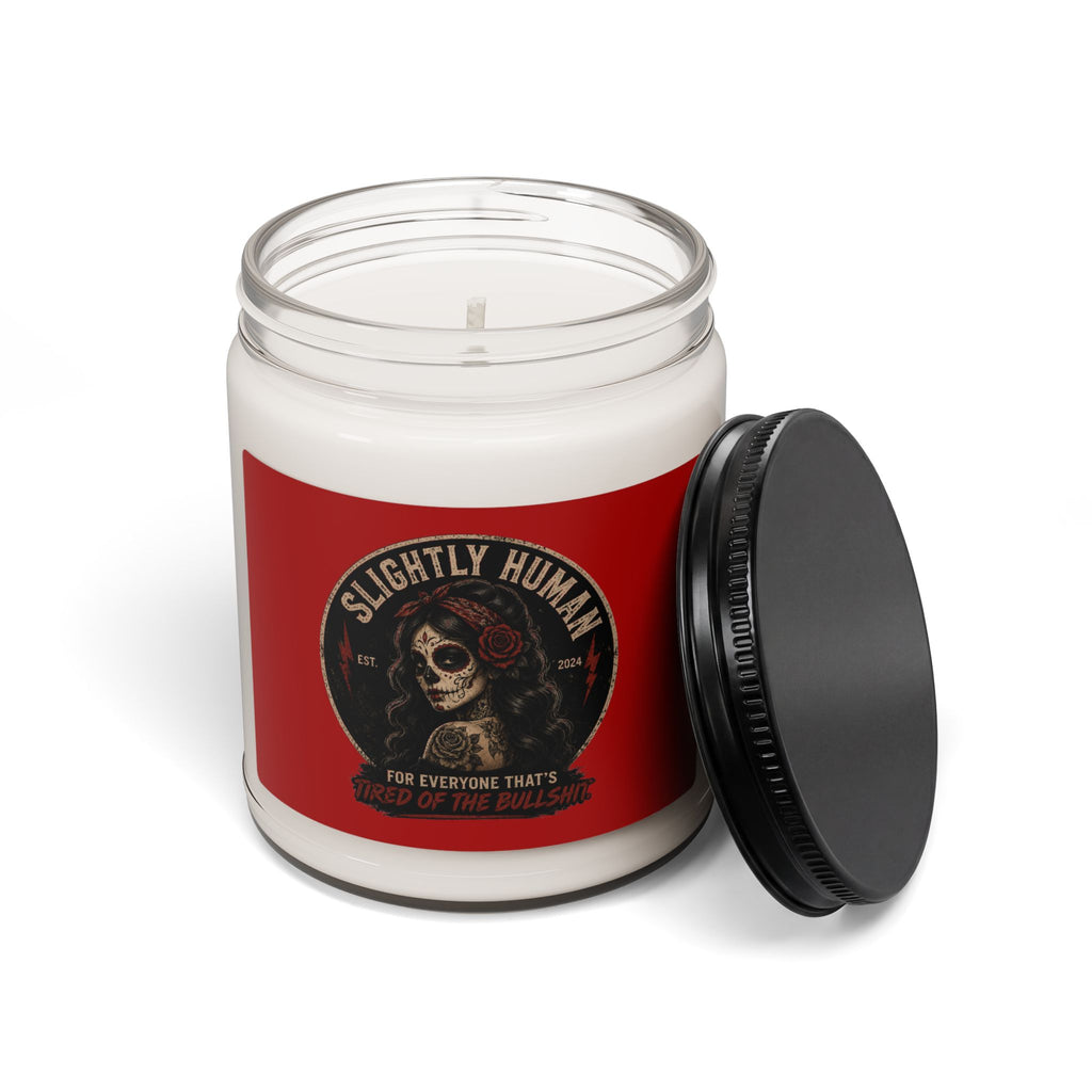 Slightly Human Scented Soy Candle — 9oz Decorative Jar Candle (Sugar Skull Design)