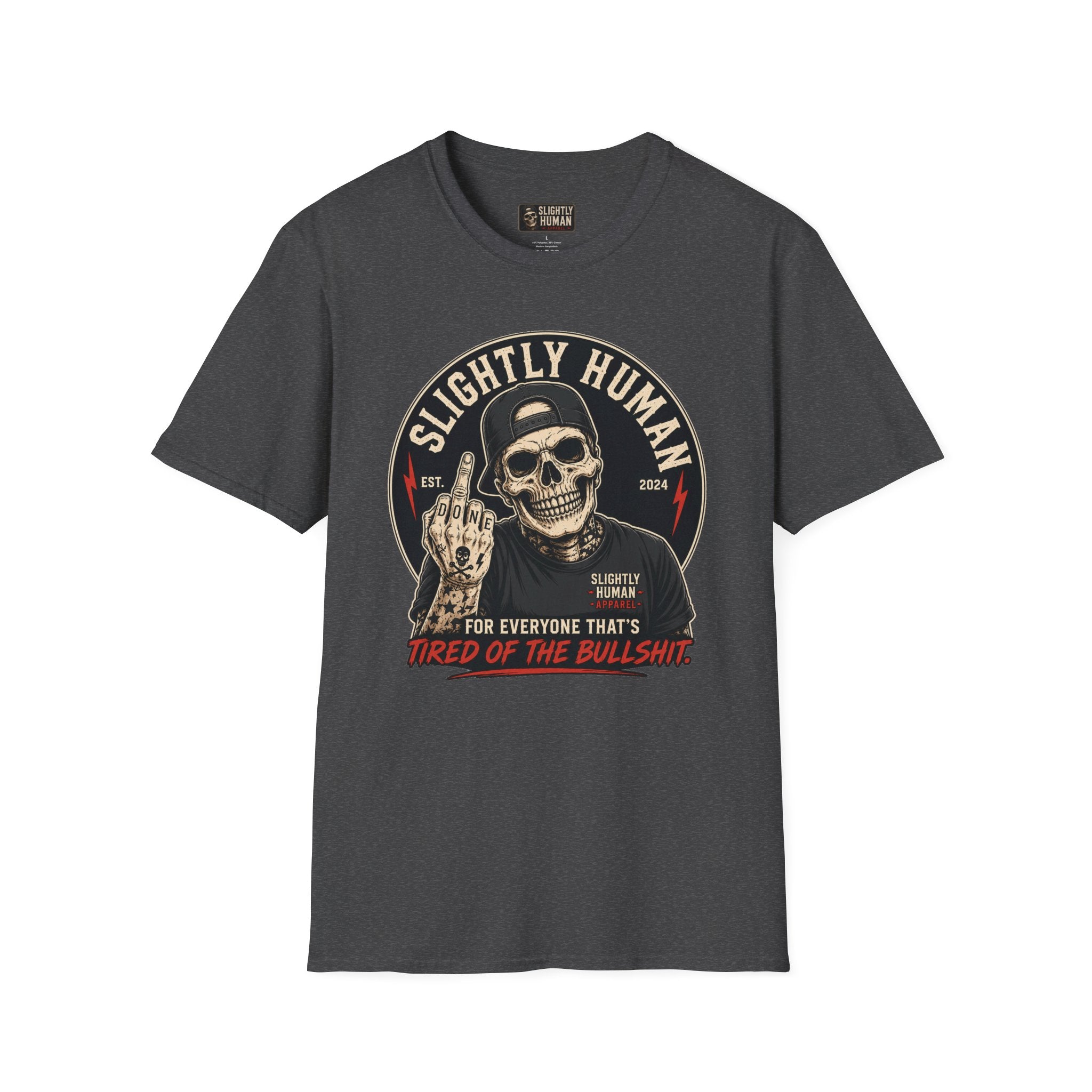 Slighty Human Apparel Skull T-Shirt, Mens