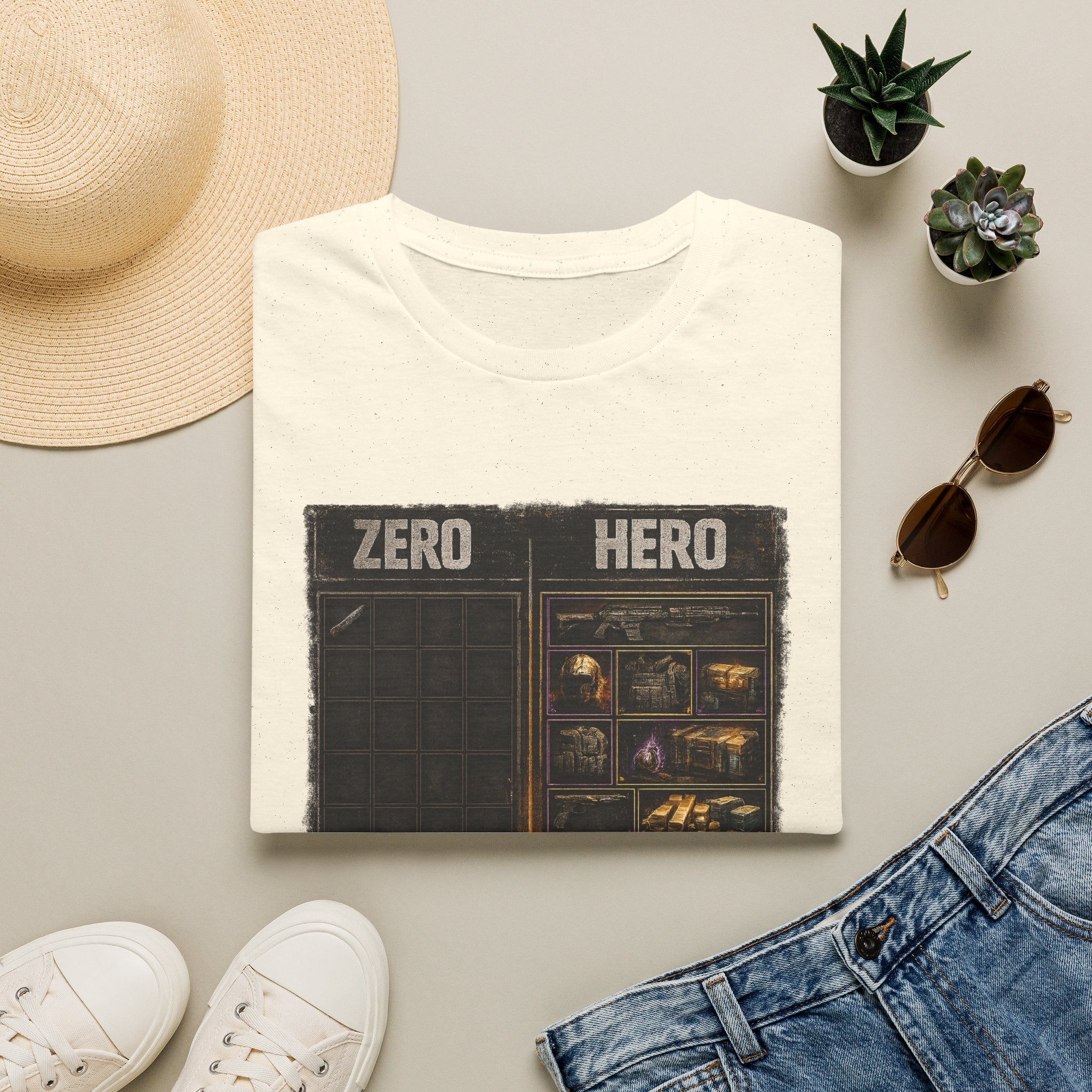 Zero Hero Graphic T-Shirt — Post-Apocalyptic Gamer Adventure Tee