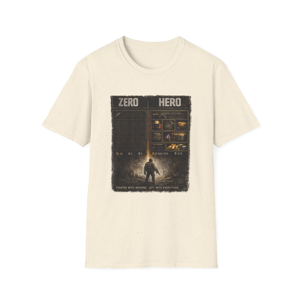 Zero Hero Graphic T-Shirt — Post-Apocalyptic Gamer Adventure Tee