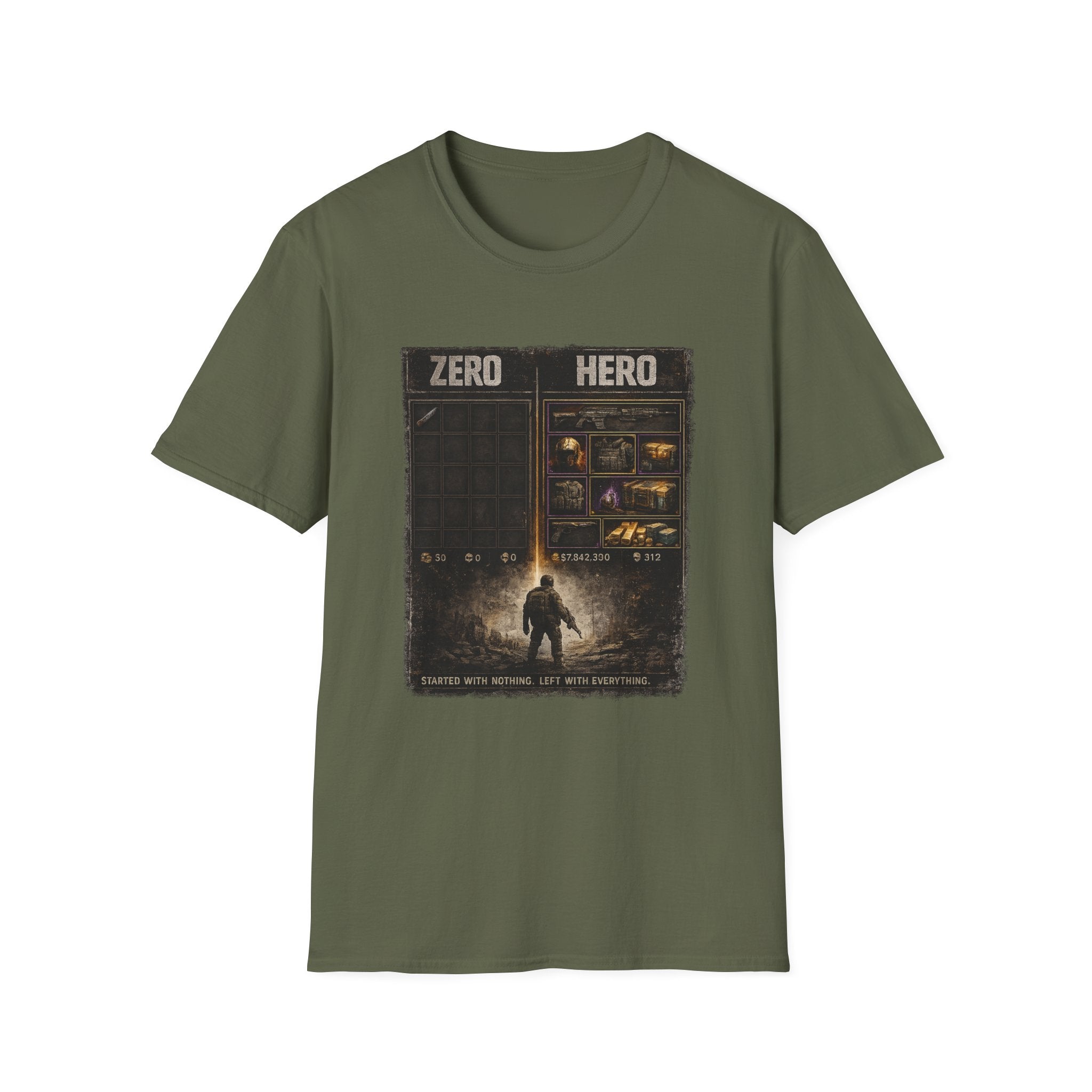 Zero Hero Graphic T-Shirt — Post-Apocalyptic Gamer Adventure Tee