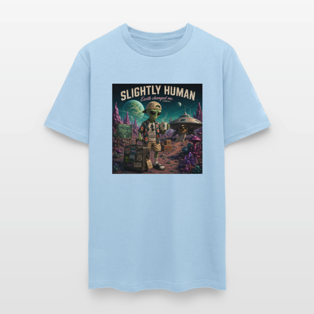 Slightly Human Earth Changed Me T-Shirt - powder blue