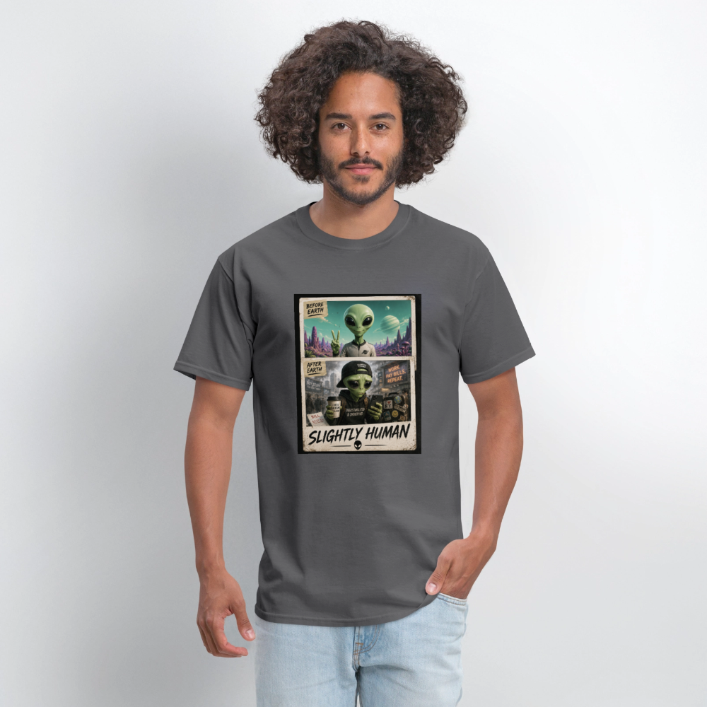 Slight Human Return To Earth T-Shirt - charcoal