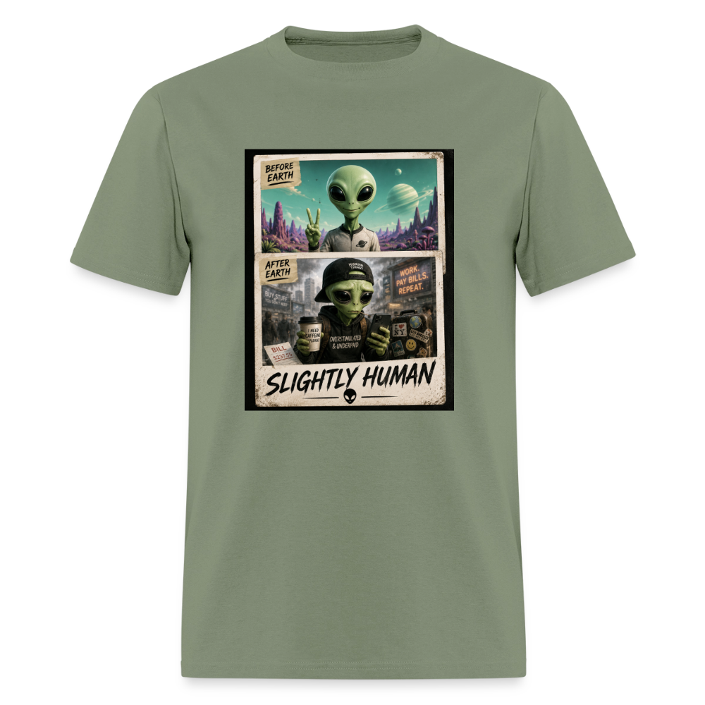 Slight Human Return To Earth T-Shirt - military green