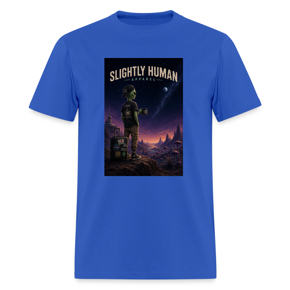 Slightly Human Home Planet T-Shirt - royal blue