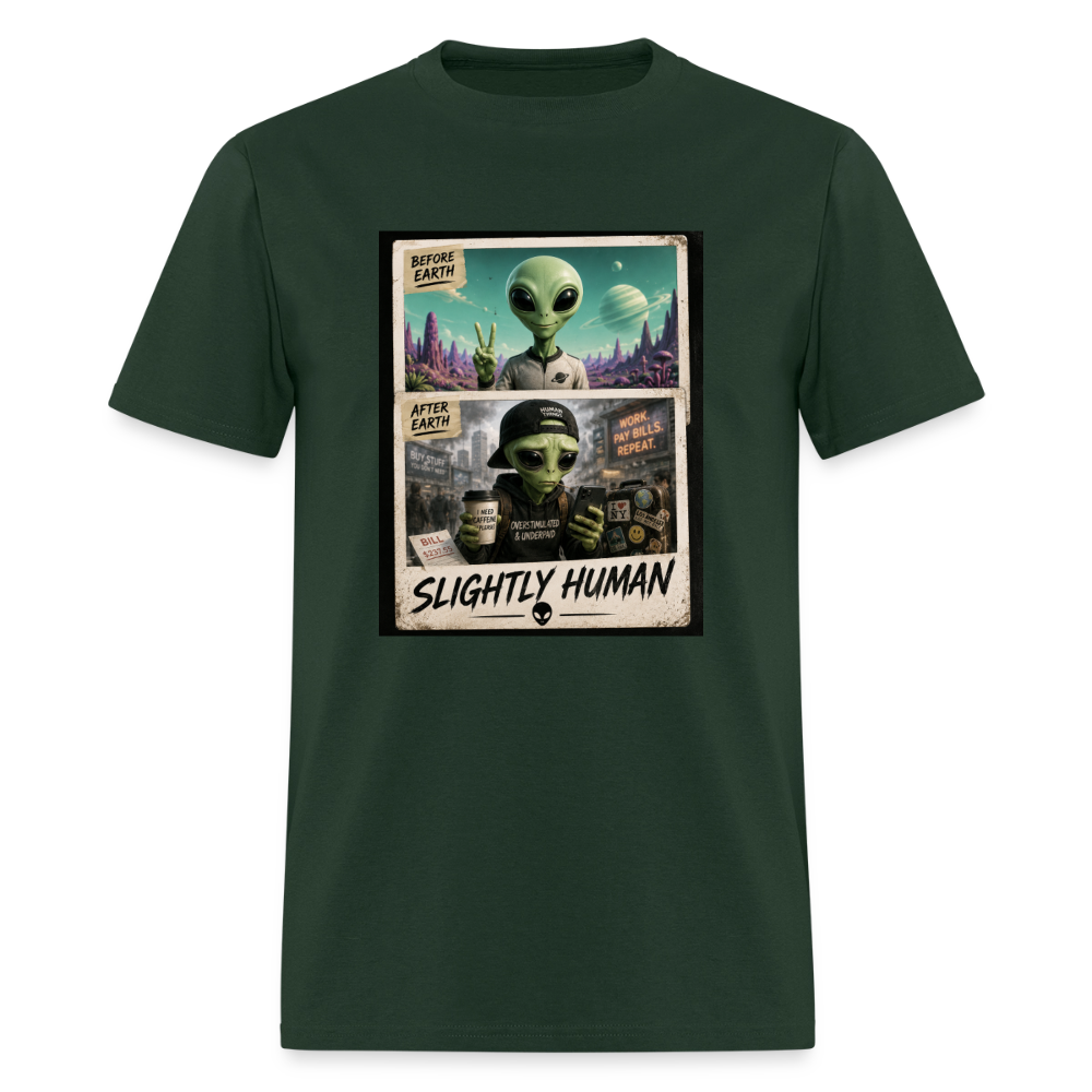 Slight Human Return To Earth T-Shirt - forest green