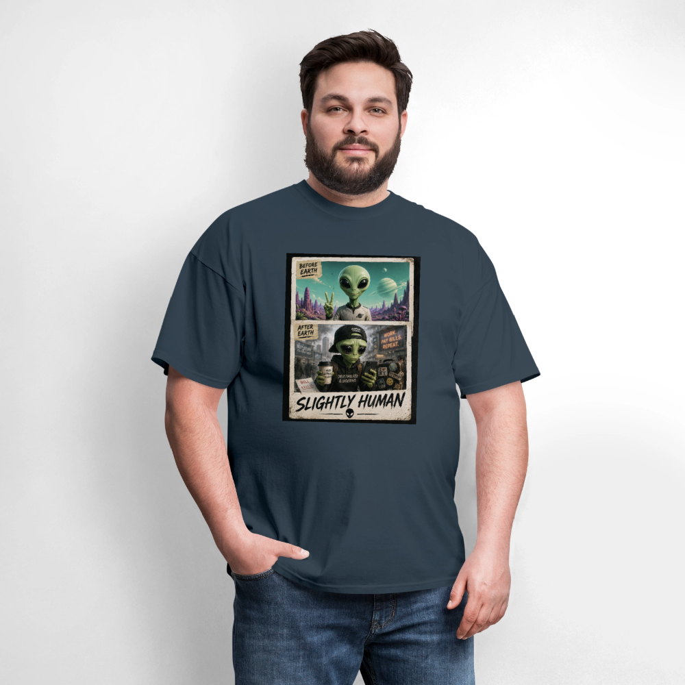 Slight Human Return To Earth T-Shirt -  blue dusk