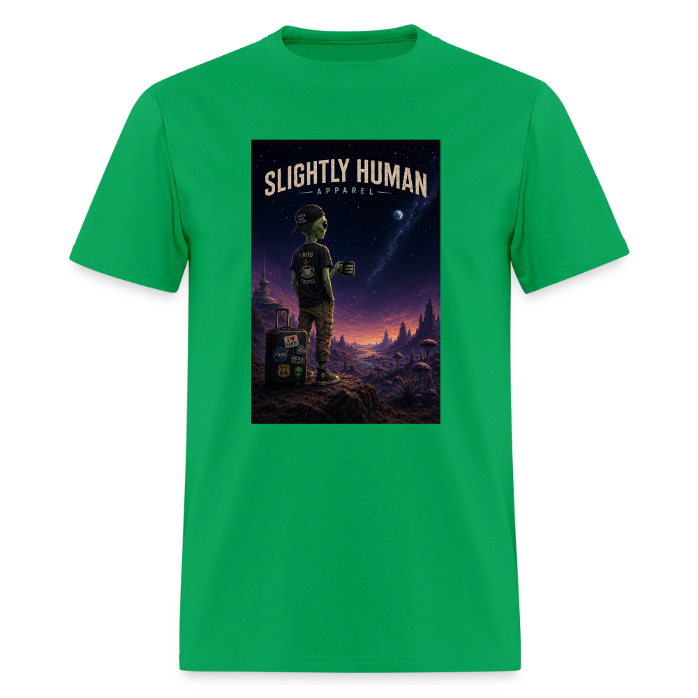 Slightly Human Home Planet T-Shirt - bright green