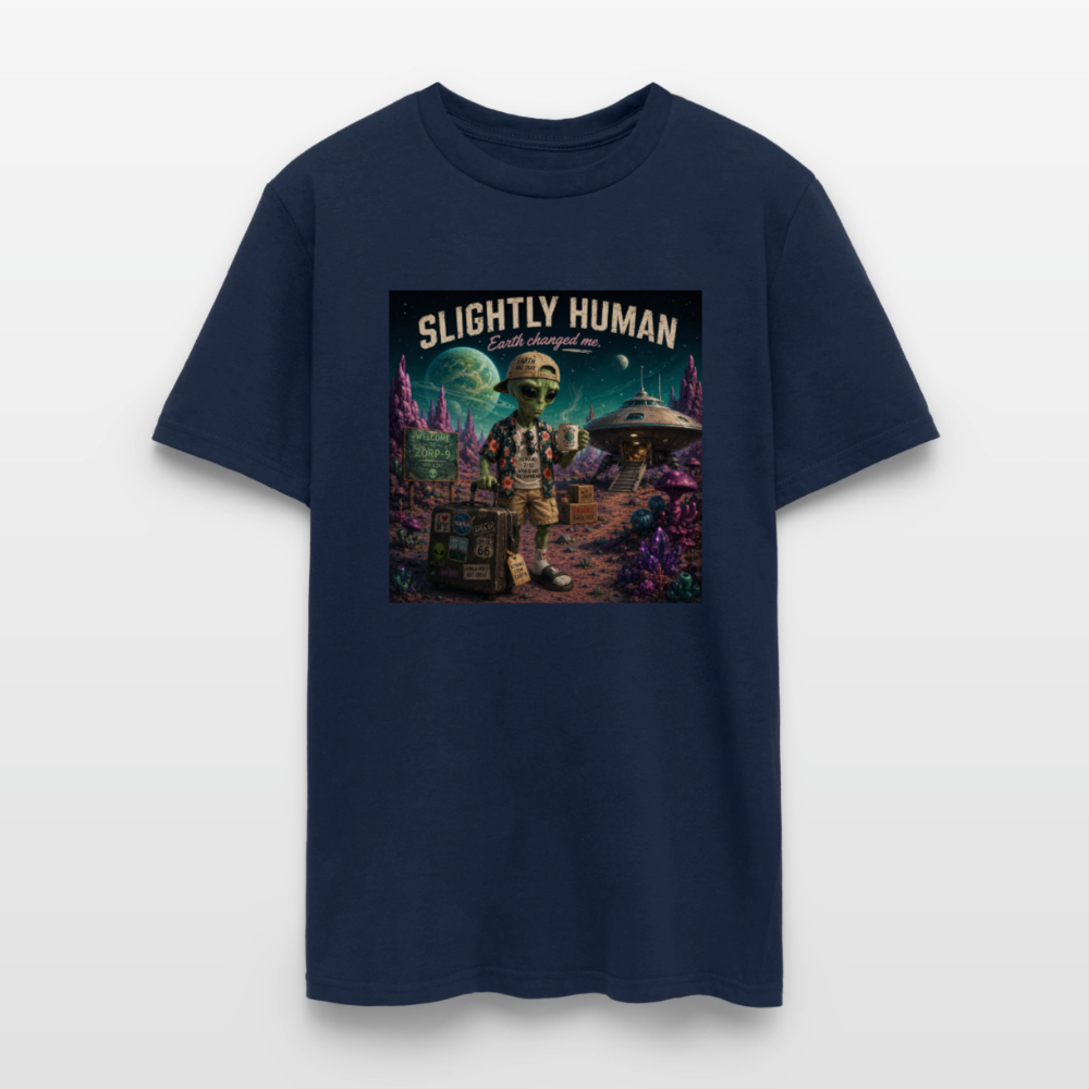 Slightly Human Earth Changed Me T-Shirt - navy