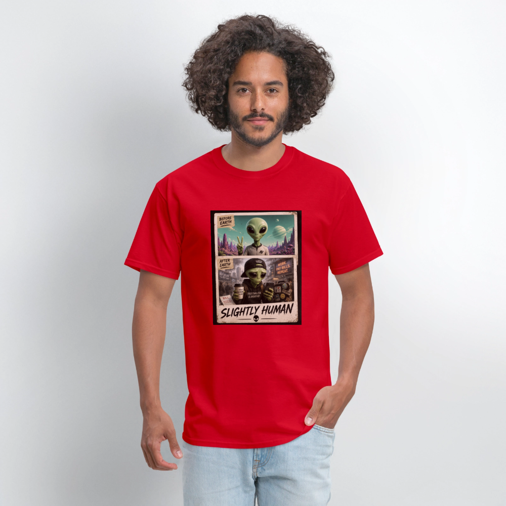 Slight Human Return To Earth T-Shirt - red