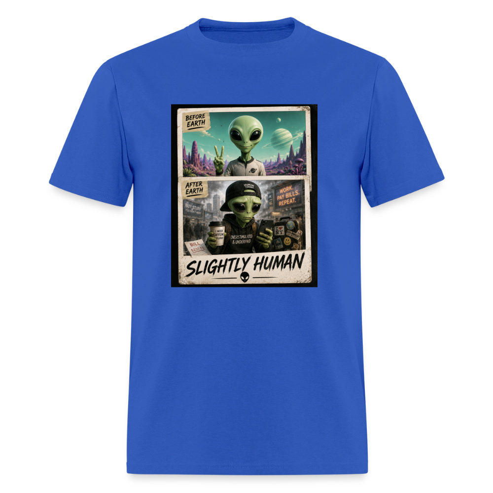 Slight Human Return To Earth T-Shirt - royal blue