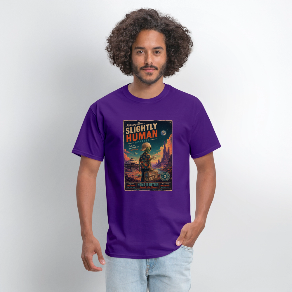 Slightly Human Home Is Better T-Shirt - purple