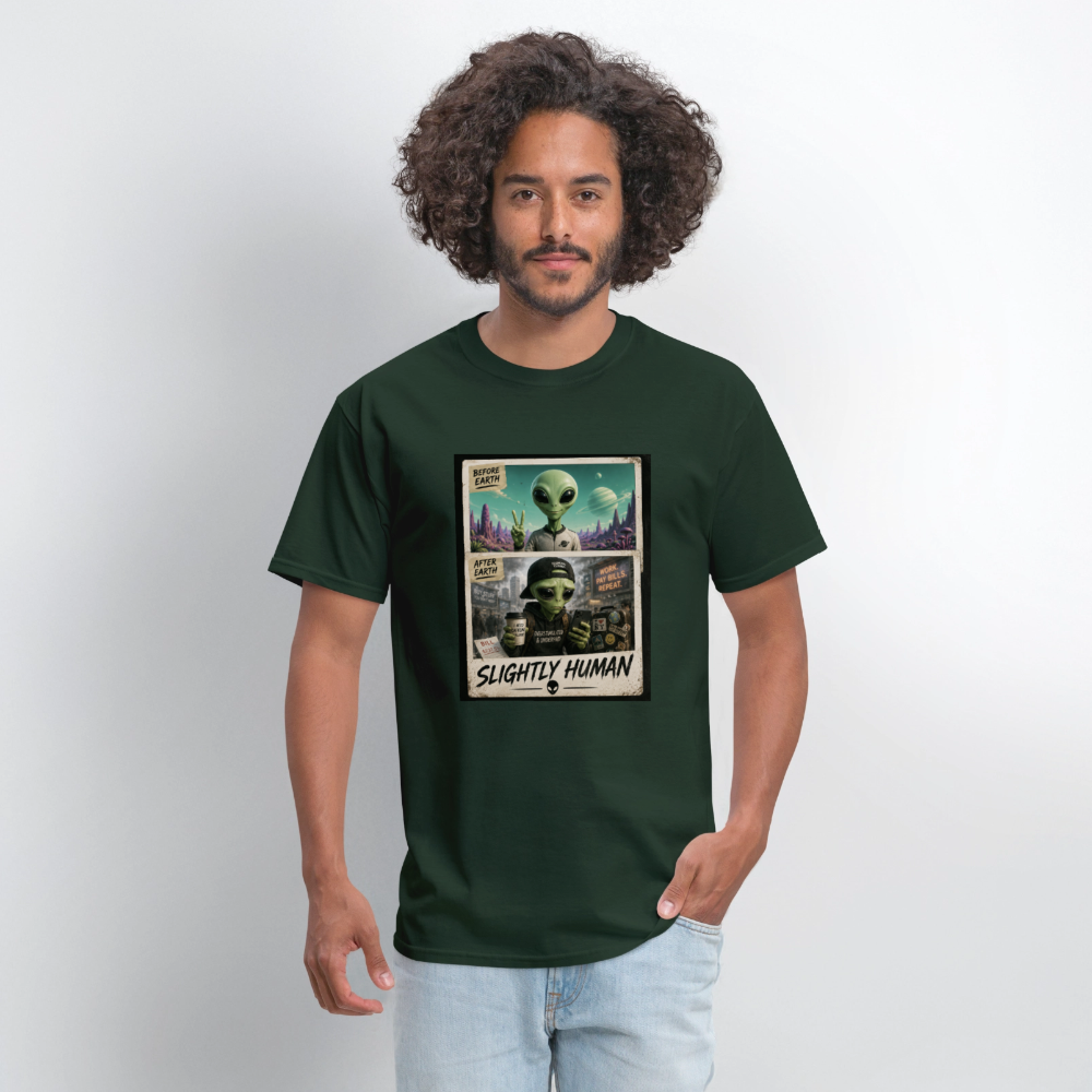 Slight Human Return To Earth T-Shirt - forest green