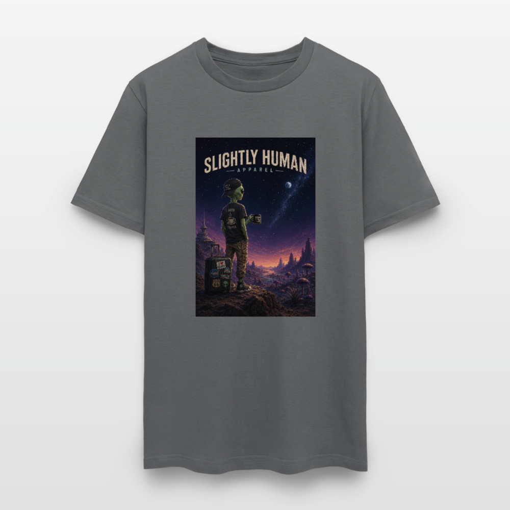 Slightly Human Home Planet T-Shirt - charcoal
