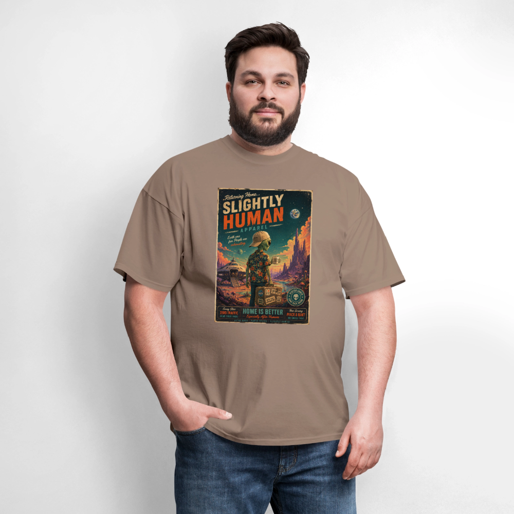Slightly Human Home Is Better T-Shirt - safari