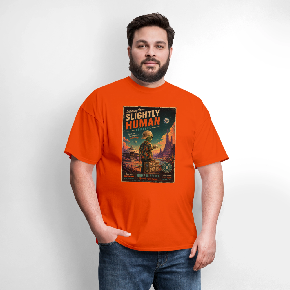 Slightly Human Home Is Better T-Shirt - orange