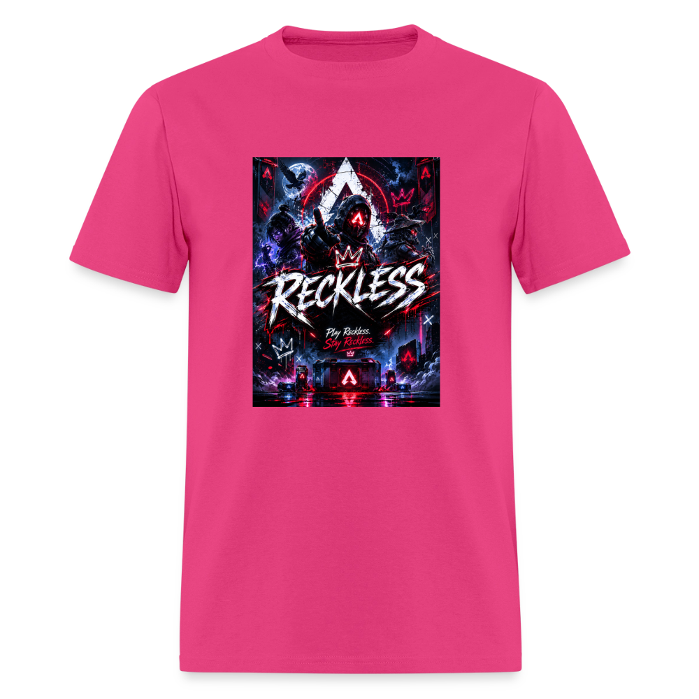 Reckless, Play Reckless, Stay Reckless Men's Tee - fuchsia