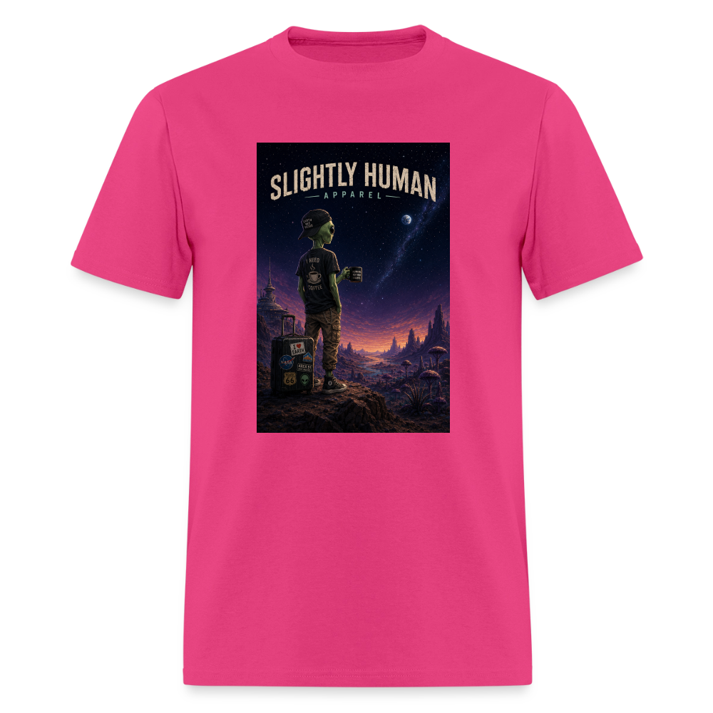 Slightly Human Home Planet T-Shirt - fuchsia
