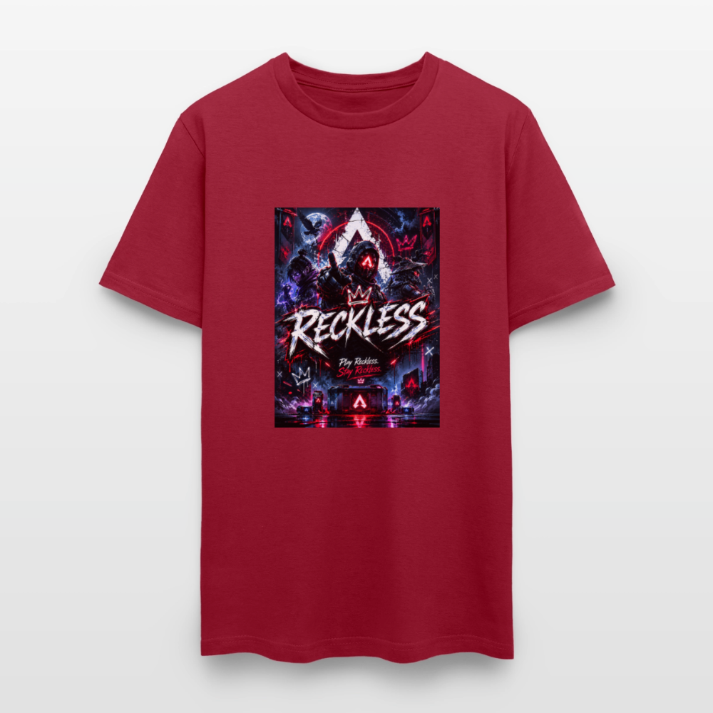 Reckless, Play Reckless, Stay Reckless Men's Tee - dark red