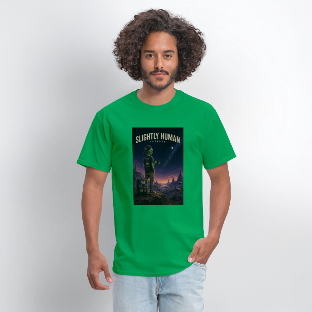 Slightly Human Home Planet T-Shirt - bright green
