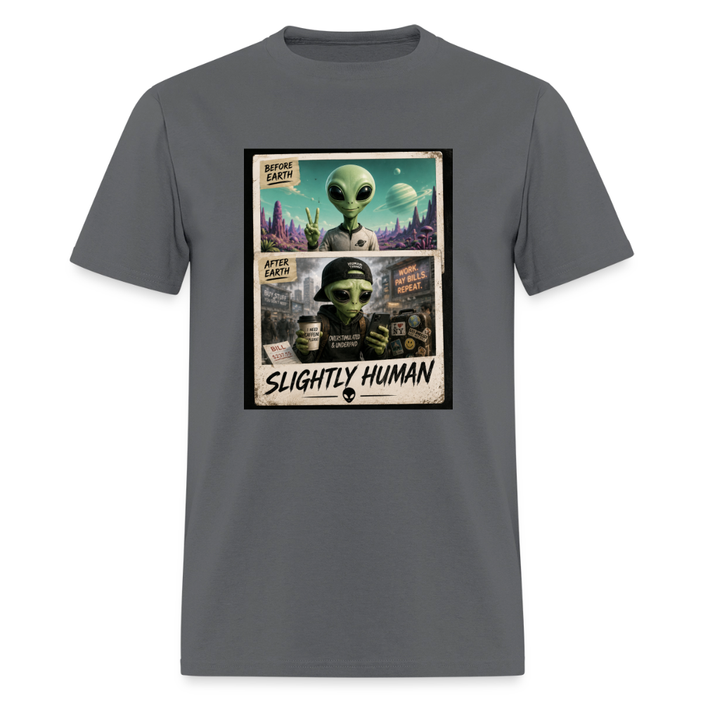 Slight Human Return To Earth T-Shirt - charcoal