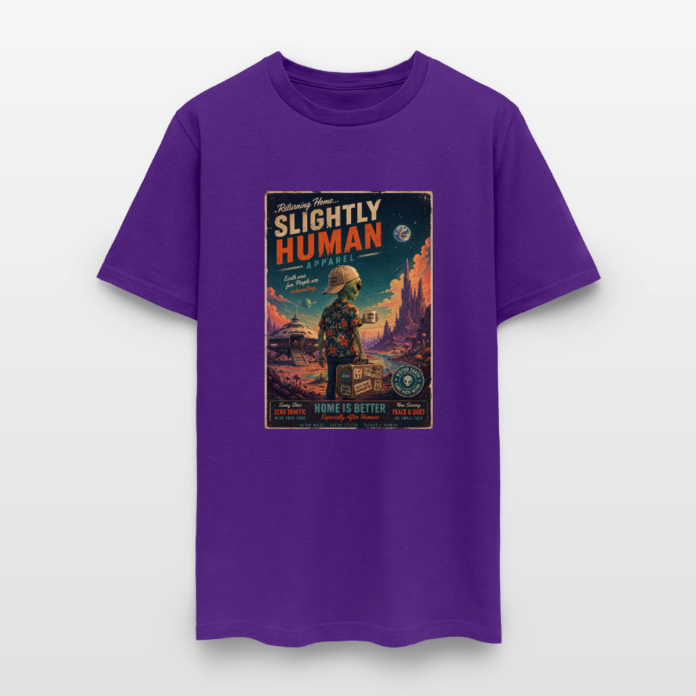 Slightly Human Home Is Better T-Shirt - purple