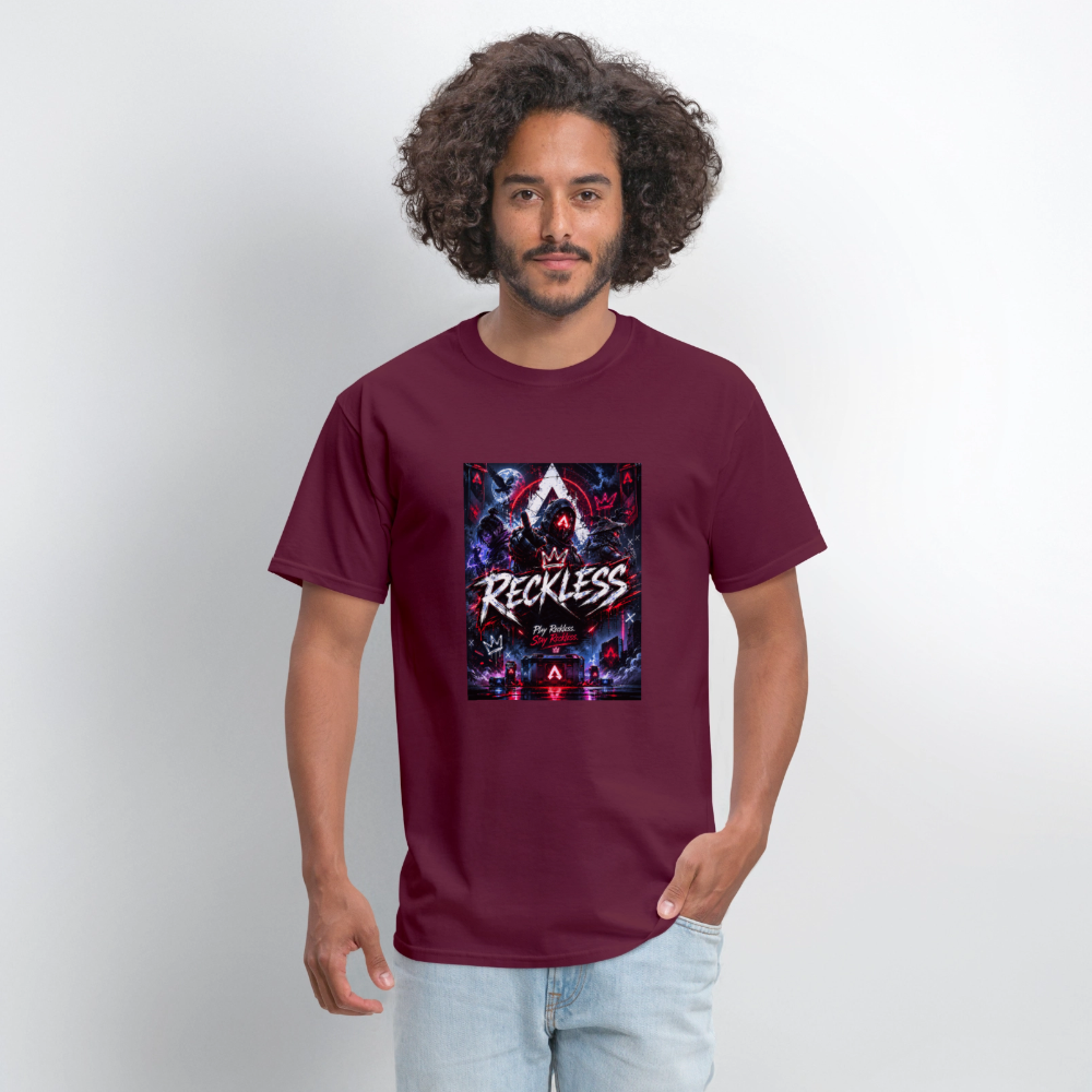 Reckless, Play Reckless, Stay Reckless Men's Tee - burgundy