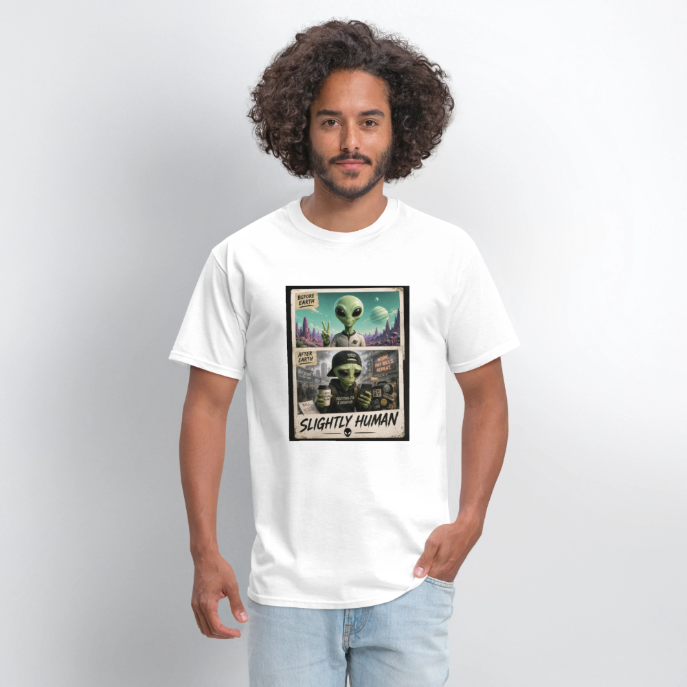 Slight Human Return To Earth T-Shirt - white