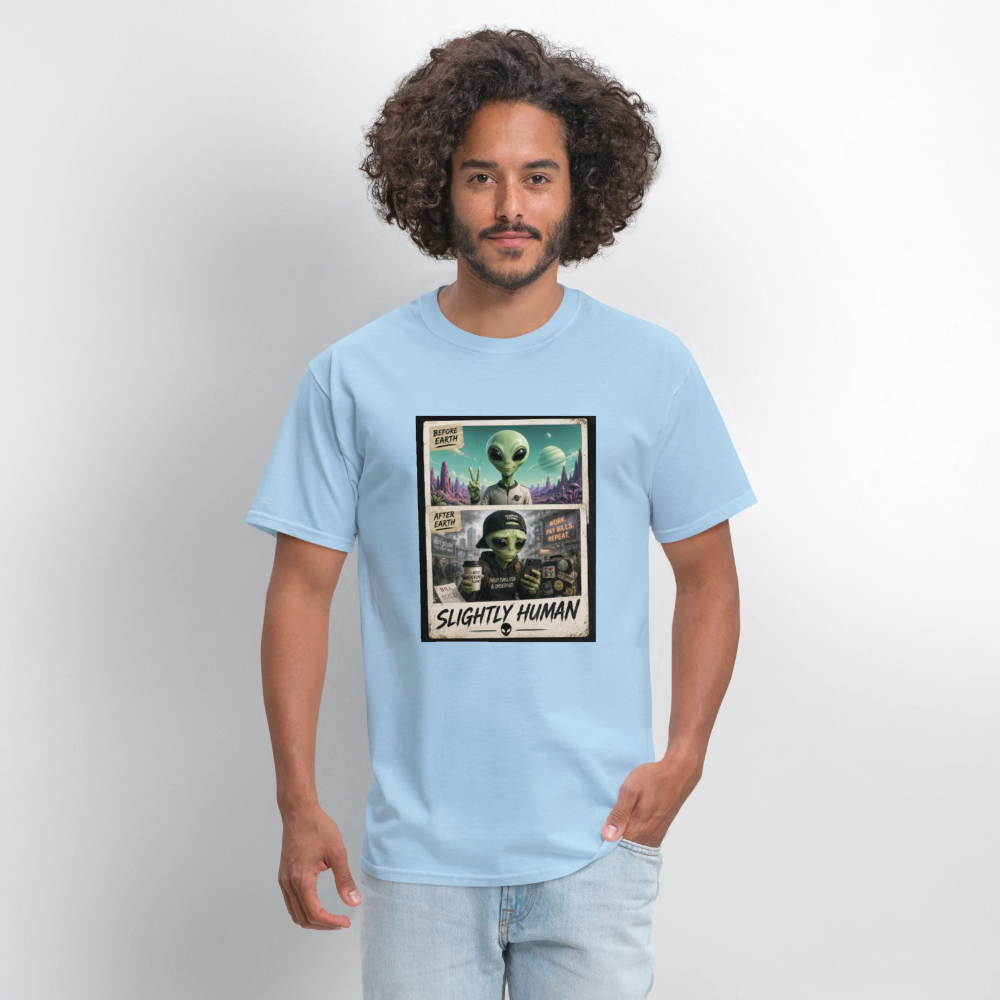 Slight Human Return To Earth T-Shirt - powder blue
