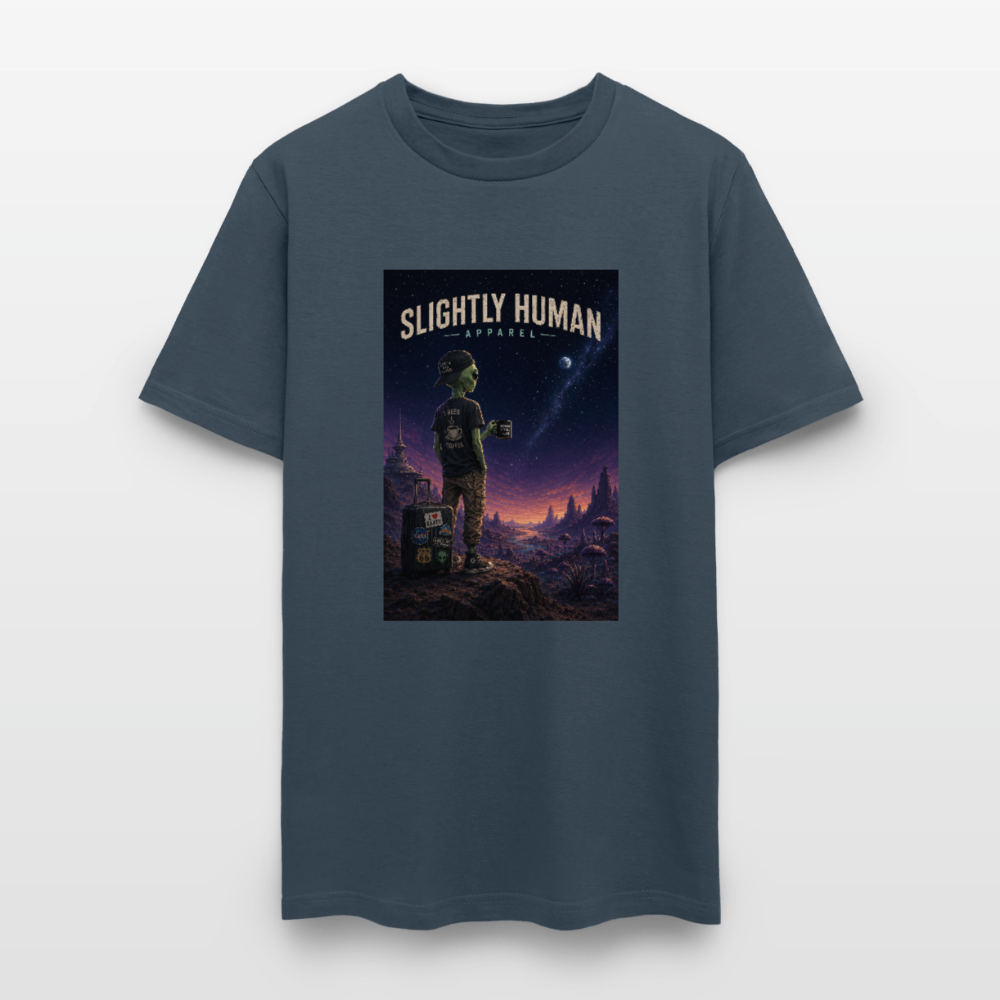 Slightly Human Home Planet T-Shirt -  blue dusk