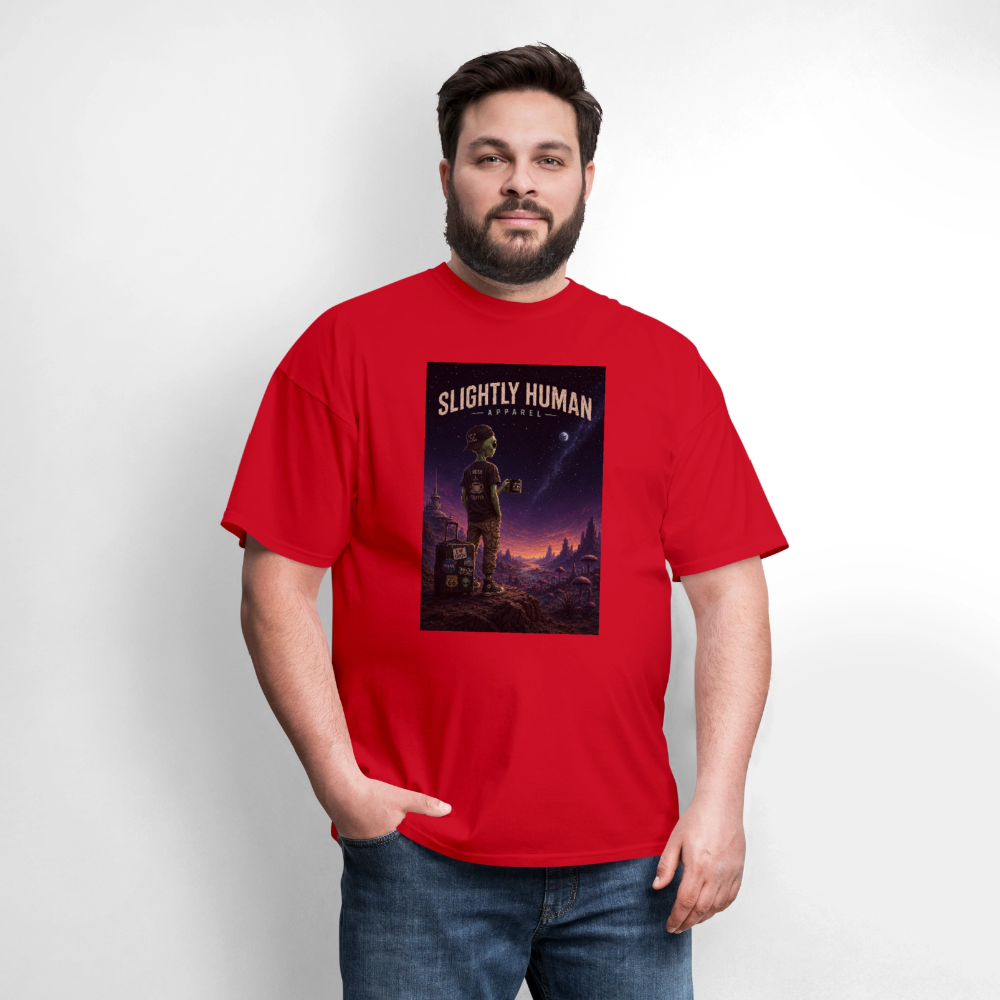 Slightly Human Home Planet T-Shirt - red