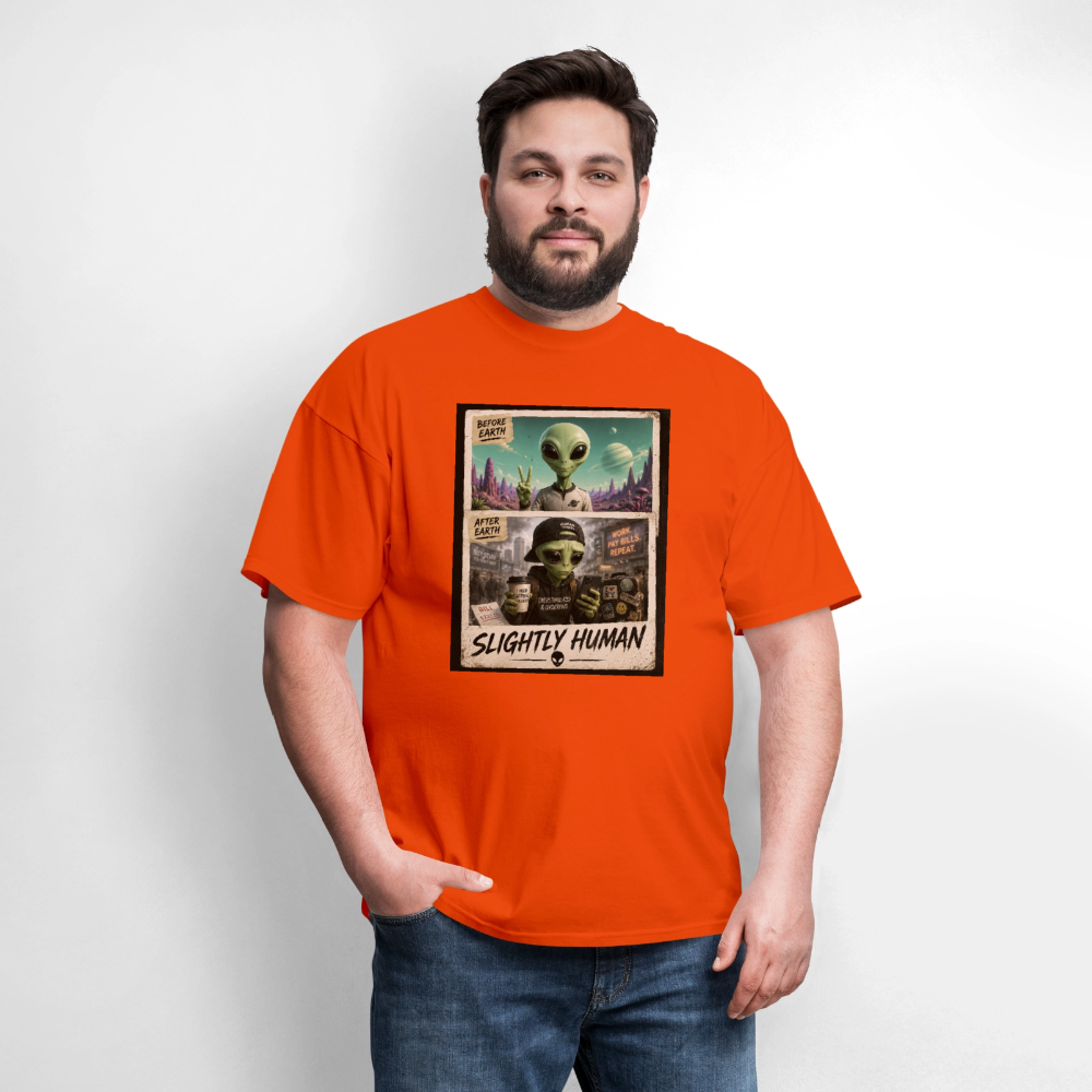 Slight Human Return To Earth T-Shirt - orange