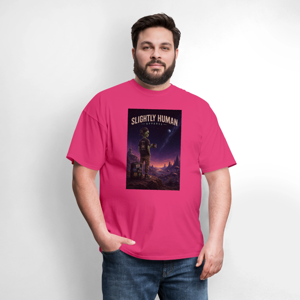 Slightly Human Home Planet T-Shirt - fuchsia