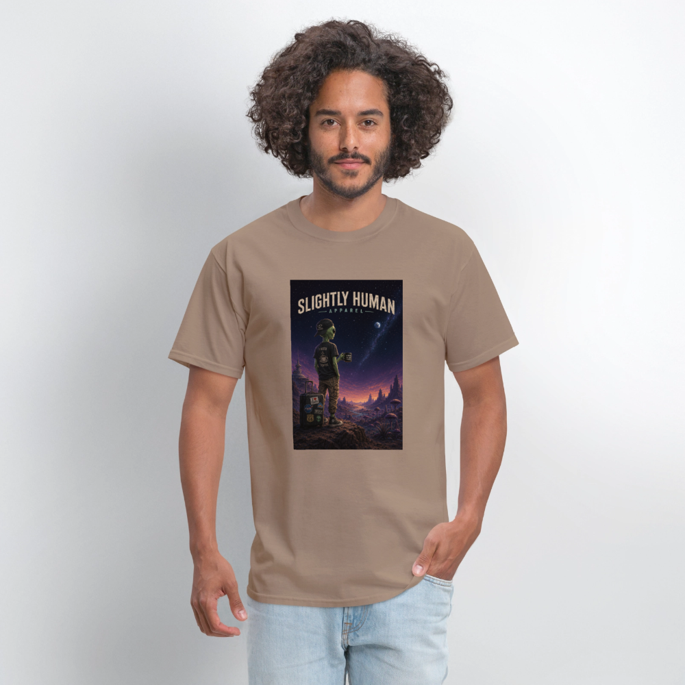 Slightly Human Home Planet T-Shirt - safari