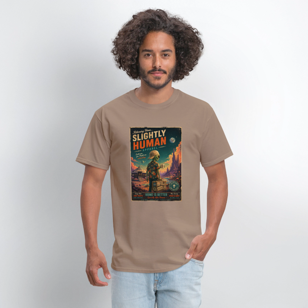 Slightly Human Home Is Better T-Shirt - safari